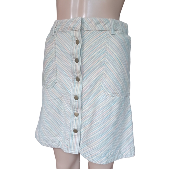 Anthropologie Dresses & Skirts - Anthropologie Pilcro And The Letterpress Womens Stripe Button Aline Skirt Size 4